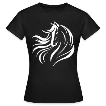 Pferde Spruch Reitsport Lustiges Pferde Geschenk - Frauen T-Shirt - Schwarz - Vorne - AI Model Female 172 dark (172cm)