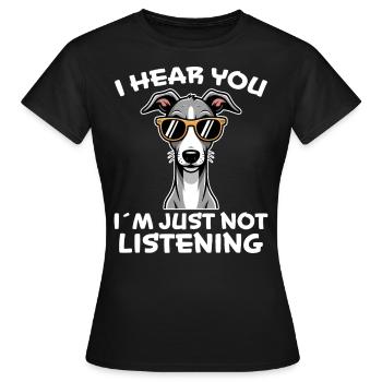 Greyhound Saying, Greyhound Joke, Greyhound Gift - Women's T-Shirt - black - Front - AI Model Female 172 dark (172cm)
