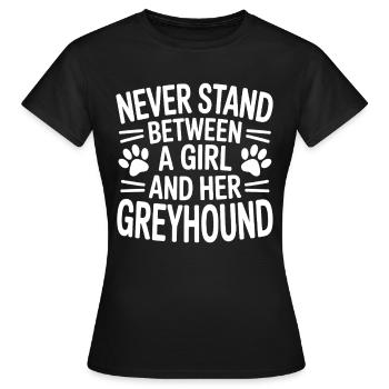 Greyhound Saying, Greyhound Joke, Greyhound Gift - Women's T-Shirt - black - Front - AI Model Female 172 dark (172cm)