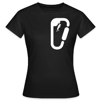 Escalade mousqueton pour grimpeurs - T-shirt Femme - noir - Devant - AI Model Female 172 dark (172cm)