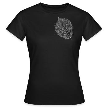 Hasel / Blatt - Haselnuss - Frauen T-Shirt - Schwarz - Vorne - AI Model Female 172 dark (172cm)
