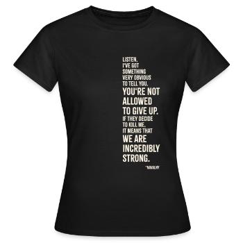 Navalni, vous n’avez pas le droit d’abandonner - T-shirt Femme - noir - Devant - AI Model Female 172 dark (172cm)
