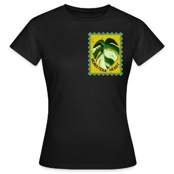 Variegated monstera - Women's T-Shirt - black - Front - AI Model Female 172 dark (172cm)
