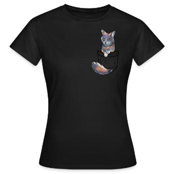 Pocket Cute Channel Island Fox - Women's T-Shirt - black - Front - AI Model Female 172 dark (172cm)