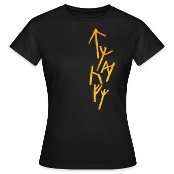 Runen - Frauen T-Shirt - Schwarz - Vorne - AI Model Female 172 dark (172cm)