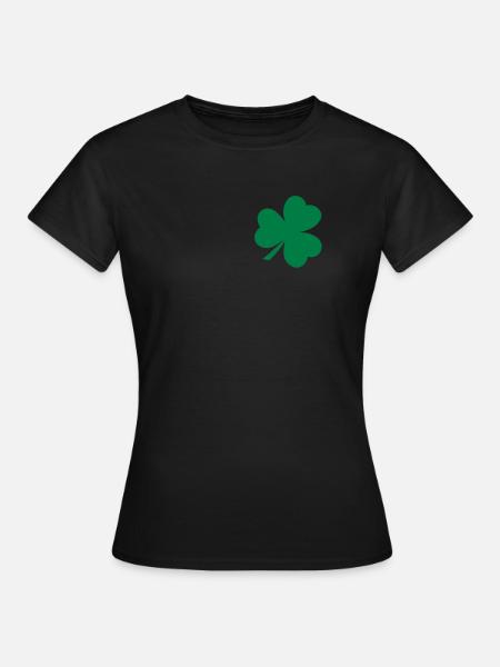 Kleeblatt Clover Shamrock - Frauen T-Shirt - Schwarz