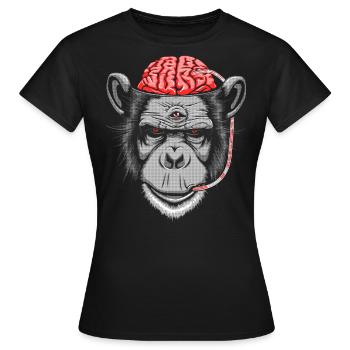 Brain Chimp 2 - Women's T-Shirt - black - Front - AI Model Female 172 dark (172cm)