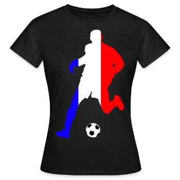 joueur de foot france - T-shirt Femme - noir - Devant - AI Model Female 172 dark (172cm)