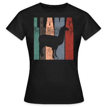 lama - Women's T-Shirt - black - Front - AI Model Female 172 dark (172cm)