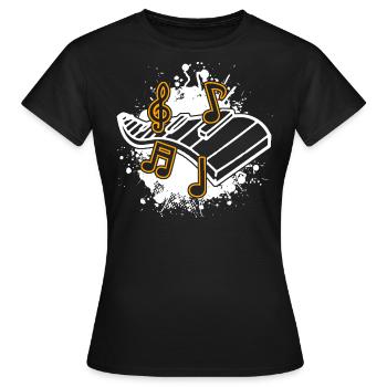 Musik Musiknote Musikschule Melodie Instrument - Frauen T-Shirt - Schwarz - Vorne - AI Model Female 172 dark (172cm)