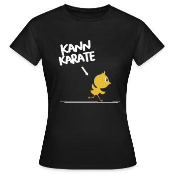 Kann Karate Lustiges Kücken Süß Auffallen Geschenk - Frauen T-Shirt - Schwarz - Vorne - AI Model Female 172 dark (172cm)