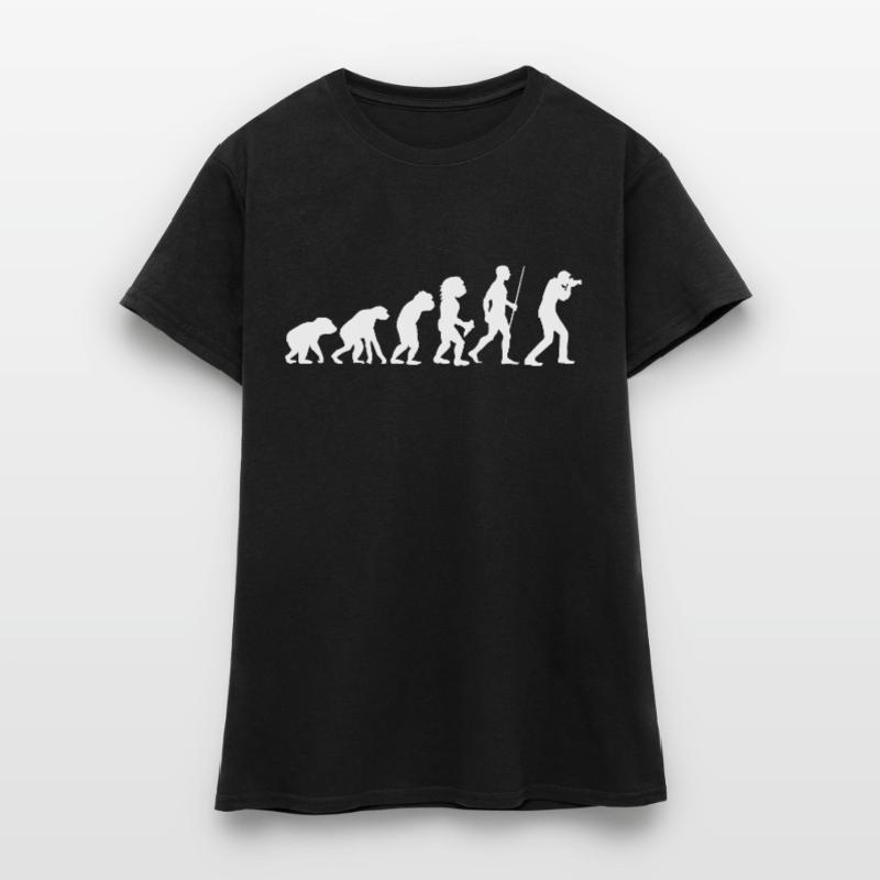 Caméra photographe évolution évolution de l’âge de pierre T-shirt Femme