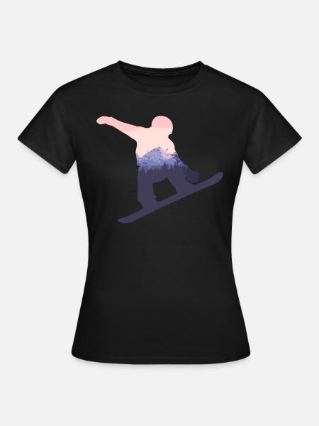 Snowboard - Frauen T-Shirt - Schwarz