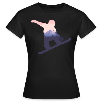 Snowboarder Snowboard Sport d'hiver Sport de montagne Sport d'hiver - T-shirt Femme - noir - Devant - AI Model Female 172 dark (172cm)