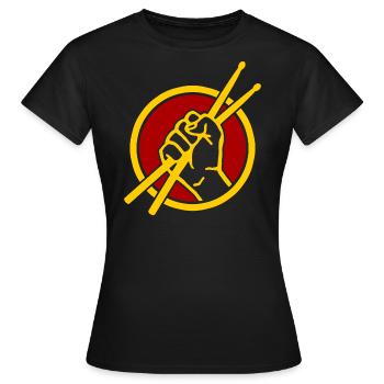 Drums - Women's T-Shirt - black - Front - AI Model Female 172 dark (172cm)