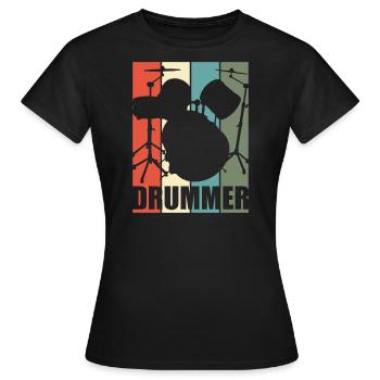 Drums - Women's T-Shirt - black - Front - AI Model Female 172 dark (172cm)
