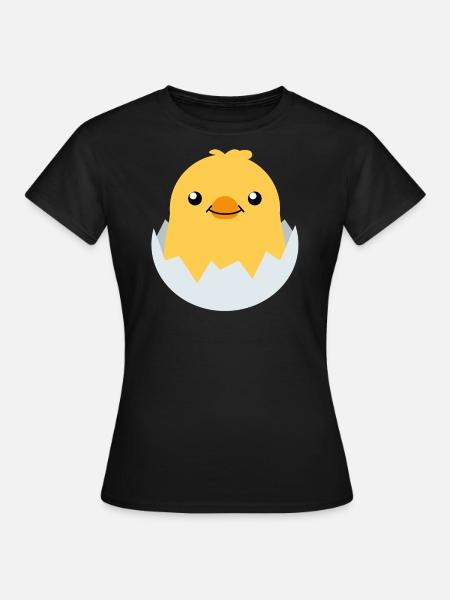 Piep Küken Ostern Ente Huhn Hühnchen Ei Osterei - Frauen T-Shirt - Schwarz