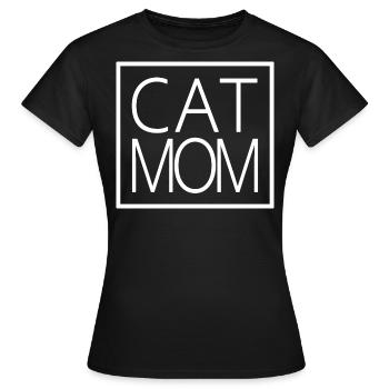 Cat Mom - Cool Cat Lover Mom Cat Besitzer Geschenk - Frauen T-Shirt - Schwarz - Vorne - AI Model Female 172 dark (172cm)