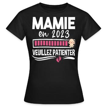 Mamie 2023 Grand-Mère Retraitée Retraite Cadeau - T-shirt Femme - noir - Devant - AI Model Female 172 dark (172cm)