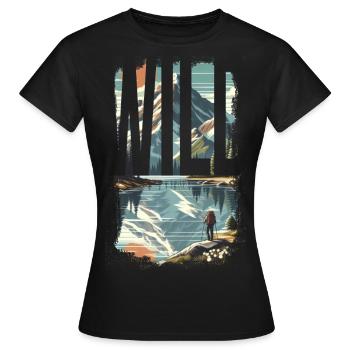 EXPLOREZ SAUVAGEMENT - T-shirt Femme - noir - Devant - AI Model Female 172 dark (172cm)