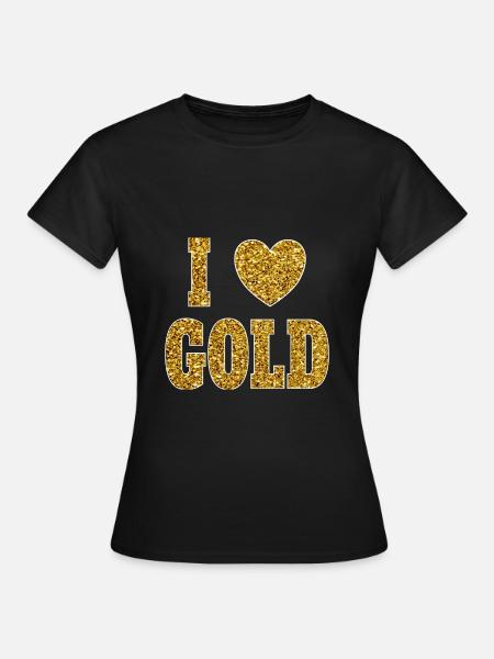 Gold Glitzer Effekt Glamour - Frauen T-Shirt - Schwarz