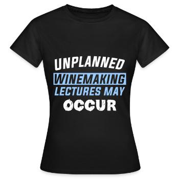 Des conférences de vinification non planifiées peuvent avoir lieu - T-shirt Femme - noir - Devant - AI Model Female 172 dark (172cm)