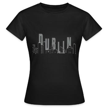 dublin skyline - Frauen T-Shirt - Schwarz - Vorne - AI Model Female 172 dark (172cm)