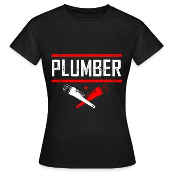 Plombier Plombier - T-shirt Femme - noir - Devant - AI Model Female 172 dark (172cm)