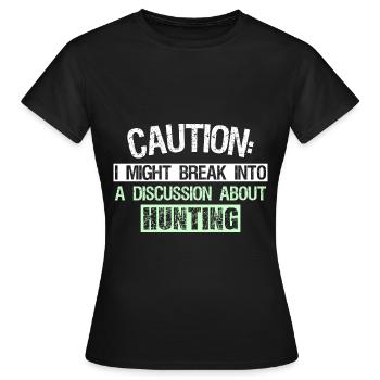 Caution - Women's T-Shirt - black - Front - AI Model Female 172 dark (172cm)
