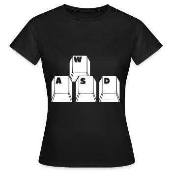 Tastatur zocken - Frauen T-Shirt - Schwarz - Vorne - AI Model Female 172 dark (172cm)