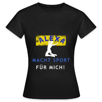 Frauen T Sport lustig Sprüche Fun Sportmuffel... - Frauen T-Shirt - Schwarz - Vorne - AI Model Female 172 dark (172cm)