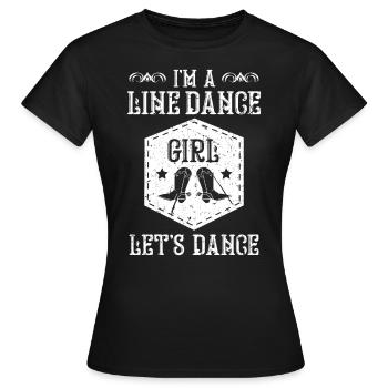 Line Dance Lets Dance Let's Line Dance - Women's T-Shirt - black - Front - AI Model Female 172 dark (172cm)