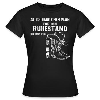 Ruhestand Line Dance Rente Line Dance Tanzen Hobby - Frauen T-Shirt - Schwarz - Vorne - AI Model Female 172 dark (172cm)