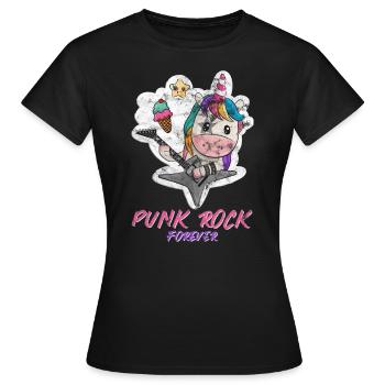 Punk punk rock licorne cadeau métal musique - T-shirt Femme - noir - Devant - AI Model Female 172 dark (172cm)