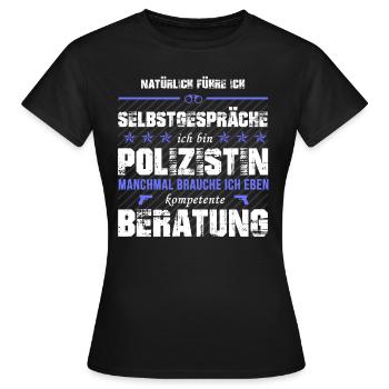 Polizistin - Frauen T-Shirt - Schwarz - Vorne - AI Model Female 172 dark (172cm)