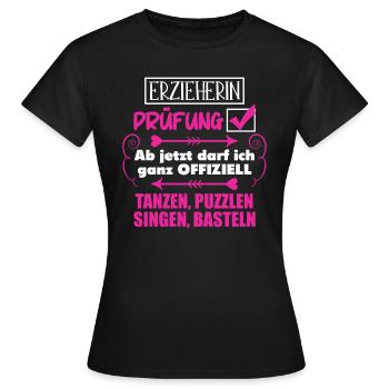 Erzieherin Prüfung bestanden Arbeitskollegen Kita - Frauen T-Shirt - Schwarz - Vorne - AI Model Female 172 dark (172cm)