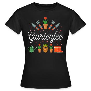Gartenfee Gärtnerin Kleingarten Gartenprinzessin G - Frauen T-Shirt - Schwarz - Vorne - AI Model Female 172 dark (172cm)