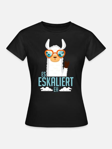 JGA Party Outfit Es Eskaliert Eh Lama Alpaka Gesch - Frauen T-Shirt - Schwarz