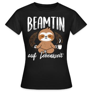 Beamtin auf Lebenszeit - Beamtin Kaffee Design Ges - Frauen T-Shirt - Schwarz - Vorne - AI Model Female 172 dark (172cm)