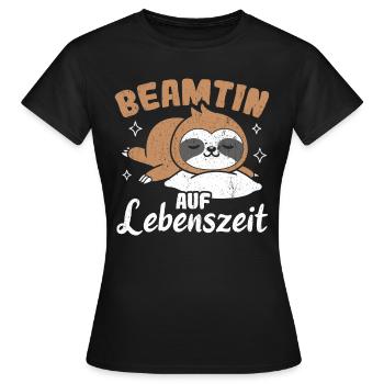 Beamtin auf Lebenszeit - Beamtin Kaffee Job Gesche - Frauen T-Shirt - Schwarz - Vorne - AI Model Female 172 dark (172cm)