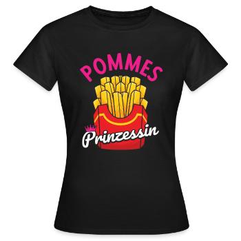 Pommes Prinzessin French Fries Fritten Ketchup Ges - Frauen T-Shirt - Schwarz - Vorne - AI Model Female 172 dark (172cm)
