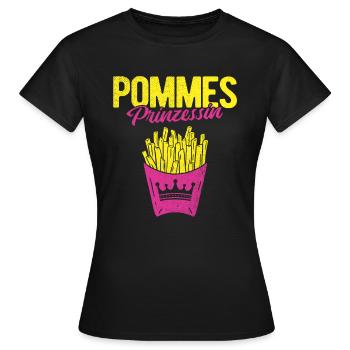 Pommes Frites Pommes Liebhaber Fast Food Pommes Ge - Frauen T-Shirt - Schwarz - Vorne - AI Model Female 172 dark (172cm)