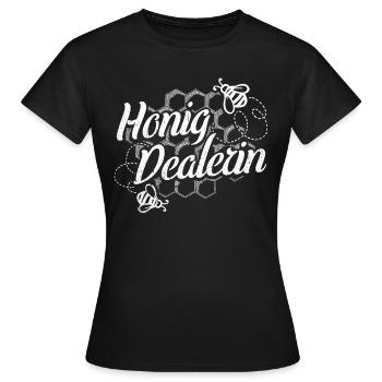 Honig Dealerin - Imkerin Honigdealer Biene Geschen - Frauen T-Shirt - Schwarz - Vorne - AI Model Female 172 dark (172cm)