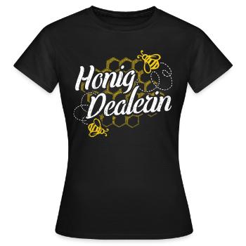 Honig Dealerin - Imkerin Honigdealer Biene Geschen - Frauen T-Shirt - Schwarz - Vorne - AI Model Female 172 dark (172cm)