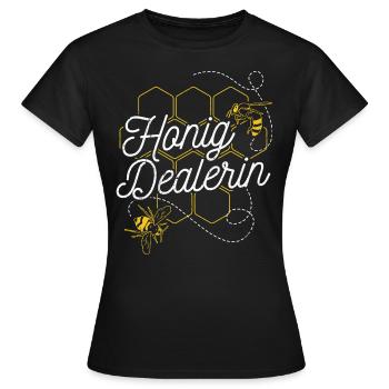 Honig Dealerin - Imkerin Honigdealer Bienen Gesche - Frauen T-Shirt - Schwarz - Vorne - AI Model Female 172 dark (172cm)