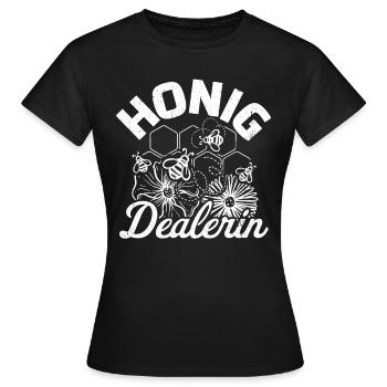 Honig Dealerin - Imkerin Honigdealer Biene Geschen - Frauen T-Shirt - Schwarz - Vorne - AI Model Female 172 dark (172cm)