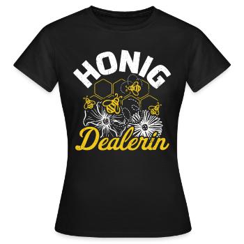 Honig Dealerin - Imkerin Honigdealer Biene Geschen - Frauen T-Shirt - Schwarz - Vorne - AI Model Female 172 dark (172cm)