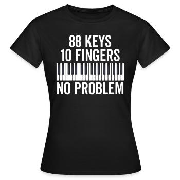 Lustiger Klavierspieler Lehrer 88 Tasten Klavierliebhaber - Frauen T-Shirt - Schwarz - Vorne - AI Model Female 172 dark (172cm)