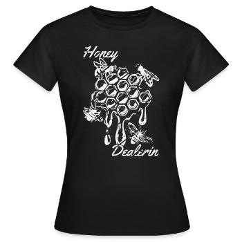 Honig Dealerin - Imkerin Honigdealer Bienen Gesche - Frauen T-Shirt - Schwarz - Vorne - AI Model Female 172 dark (172cm)