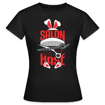 Salon Hase - Hairdresser Friseur Meister Friseurin - Frauen T-Shirt - Schwarz - Vorne - AI Model Female 172 dark (172cm)